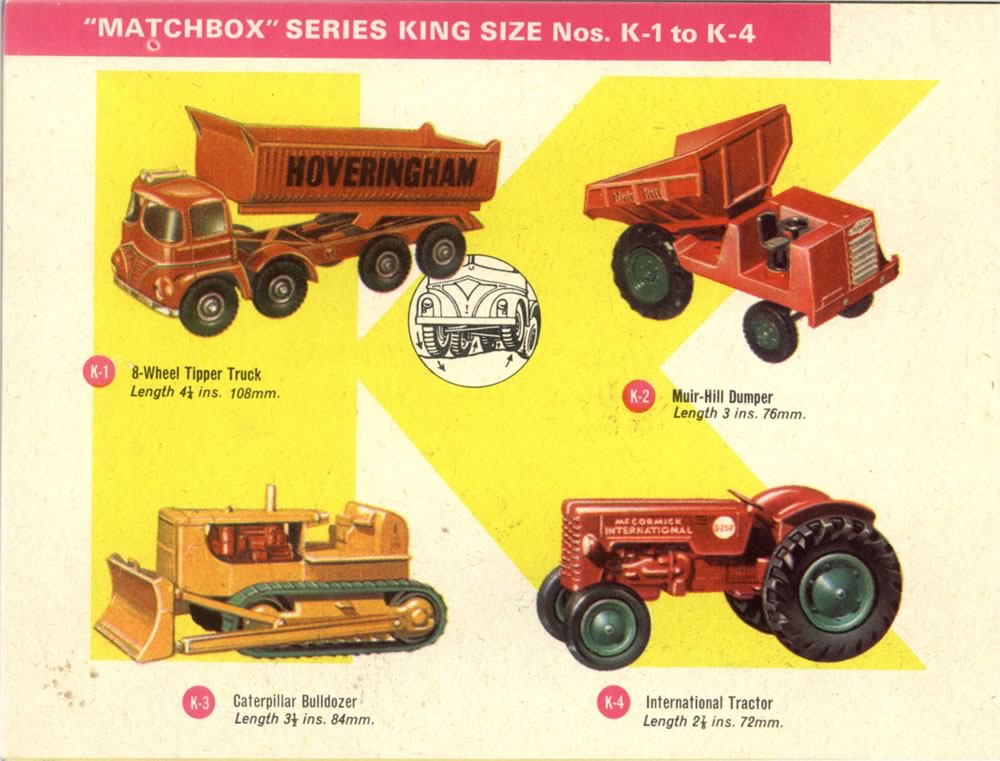 Matchbox Lesney 1964 catalog King Size K1 to K4