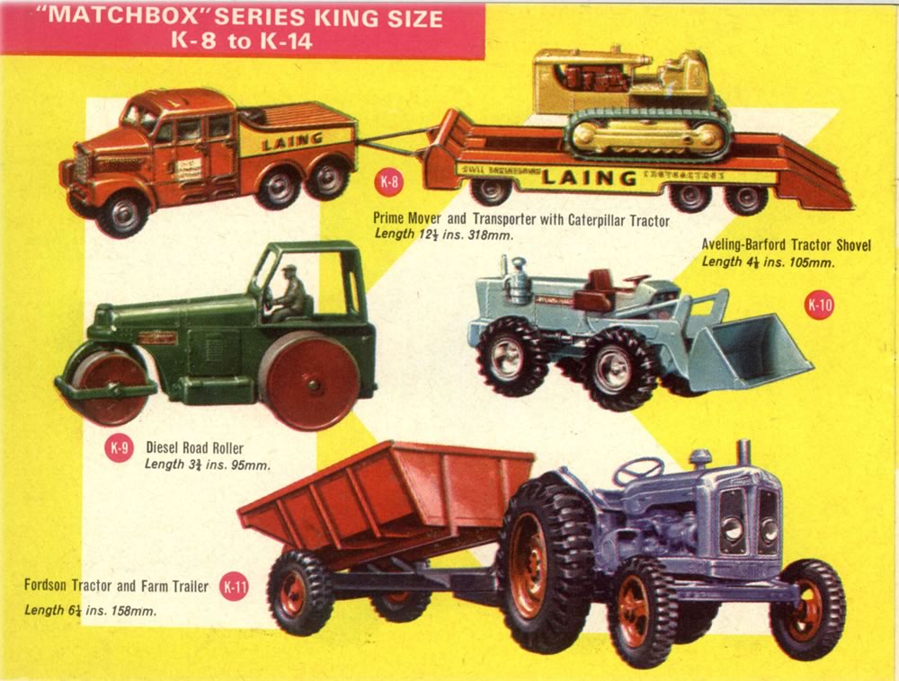 Matchbox Lesney 1964 catalog King Size K8 to K11