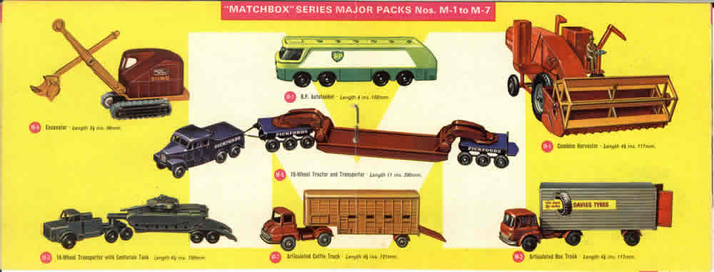 Matchbox Lesney 1964 catalog Major Packs M1 to M7