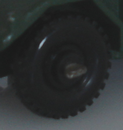 knobby black plastic wheel, 61A Ferret Scout Car