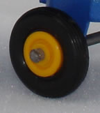 40C Hay Trailer black plastic tires with yellow hubs